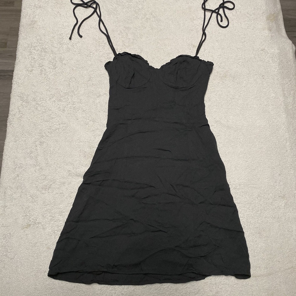 Wilfred Black Mini Dress with Tie Straps